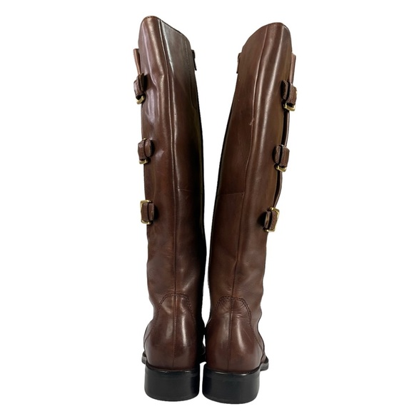 Ecco Hobart Brown Tall‎ Leather Riding Buckle Moto Equestrian Boots EU38 US7-7.5 - Picture 11 of 15